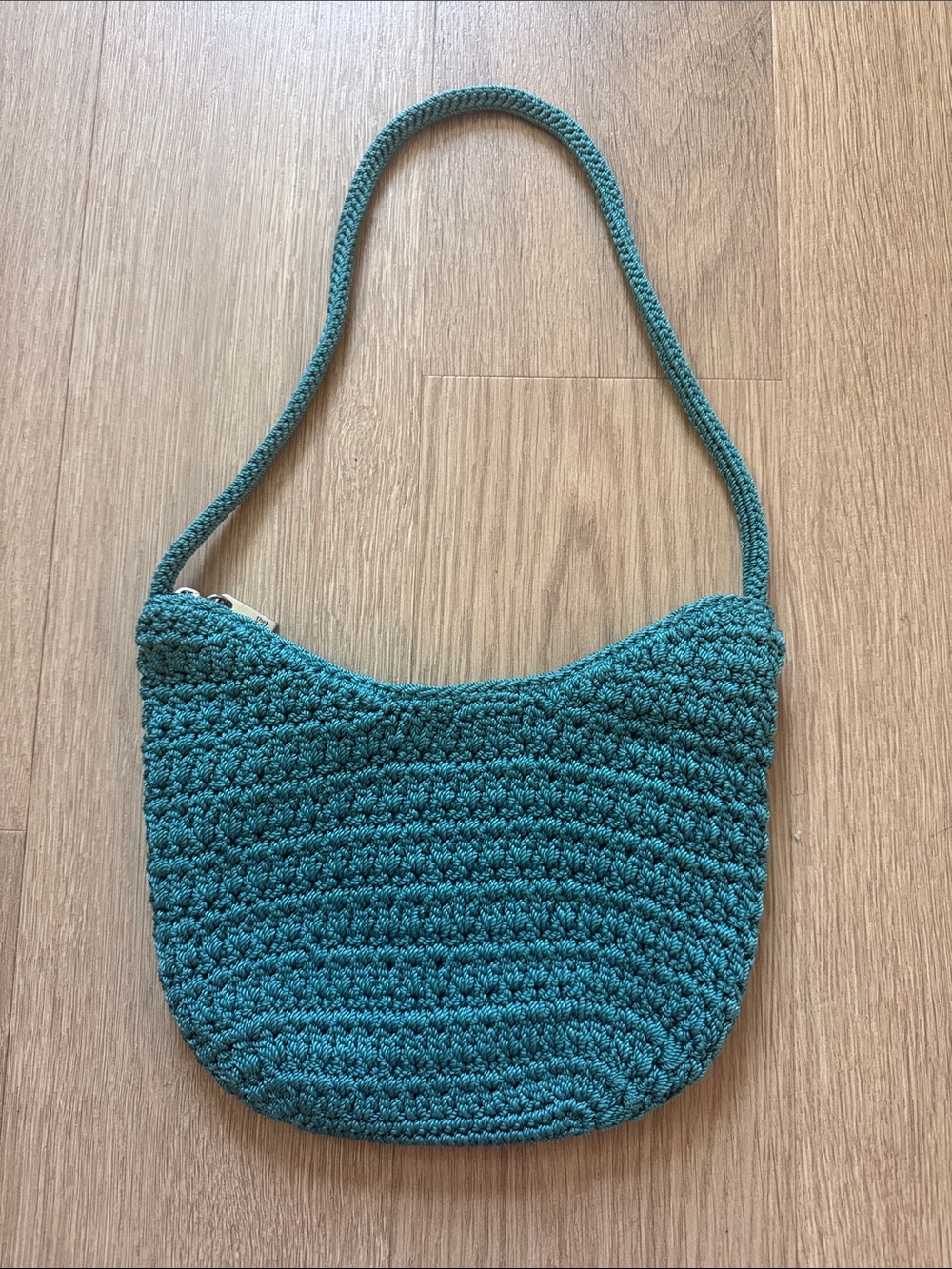 The Sak Teal Crochet Shoulder Bag